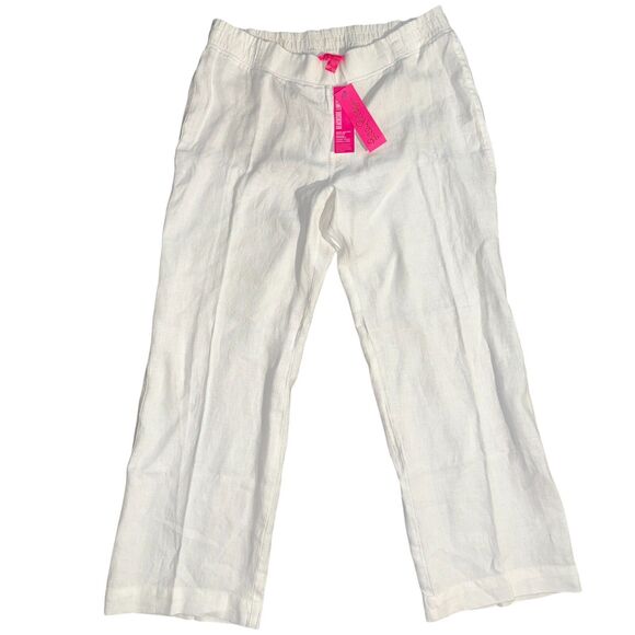NWT Lilly Pulitzer 31" Deri Linen Palazzo Pant Size‎ XL in Resort White - Picture 5 of 8